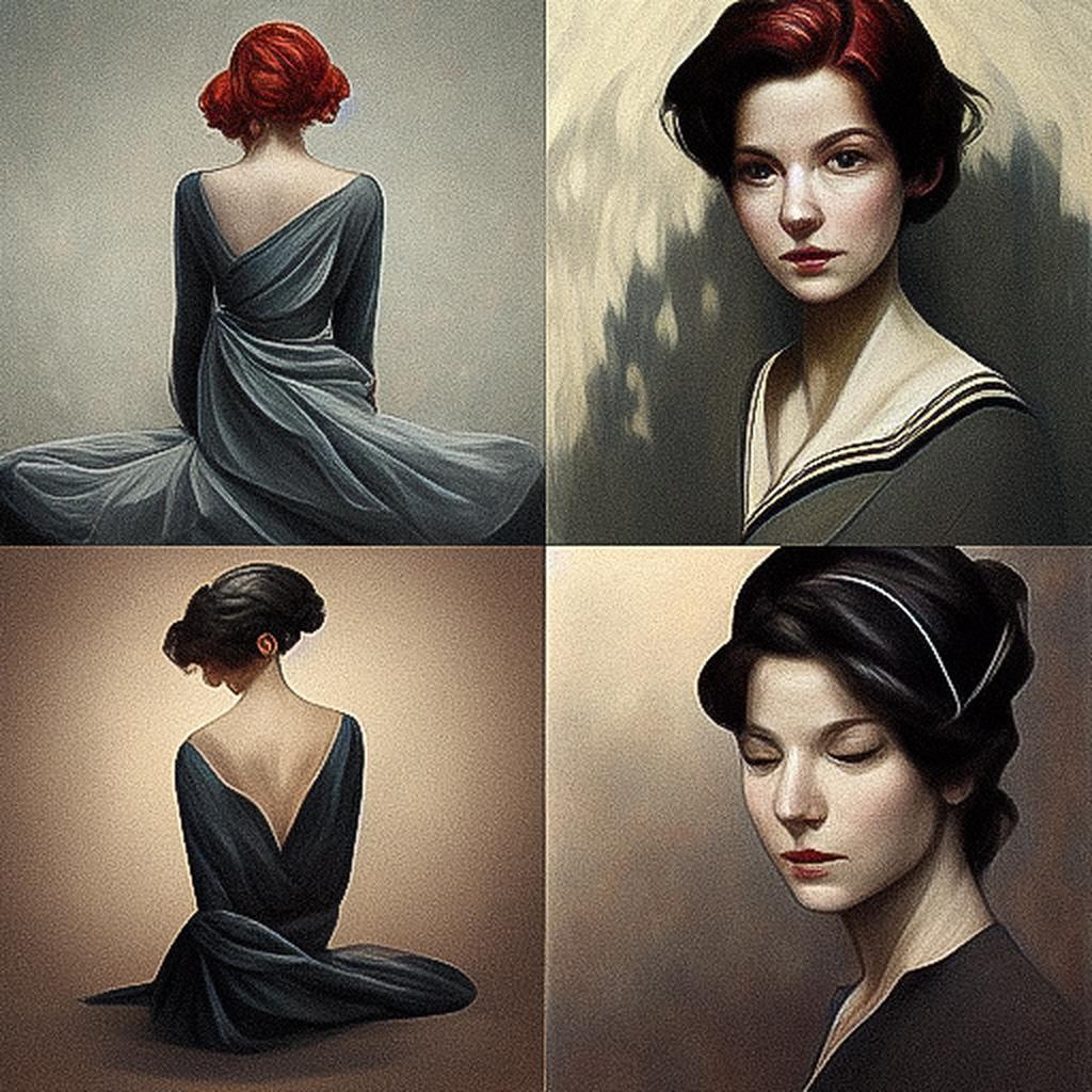 Mary Jane Ansell style, Midjourney V3, render 1 of 4