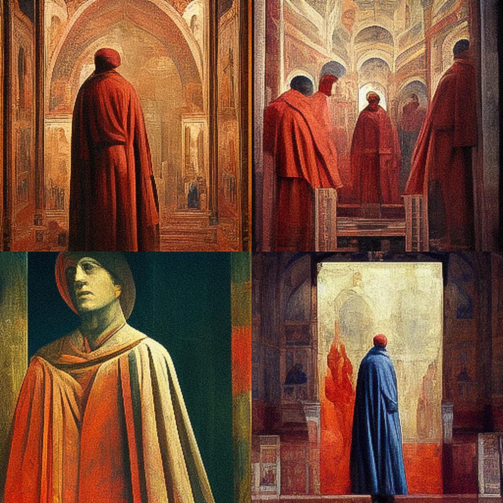 Masaccio style, Midjourney V3, render 1 of 4