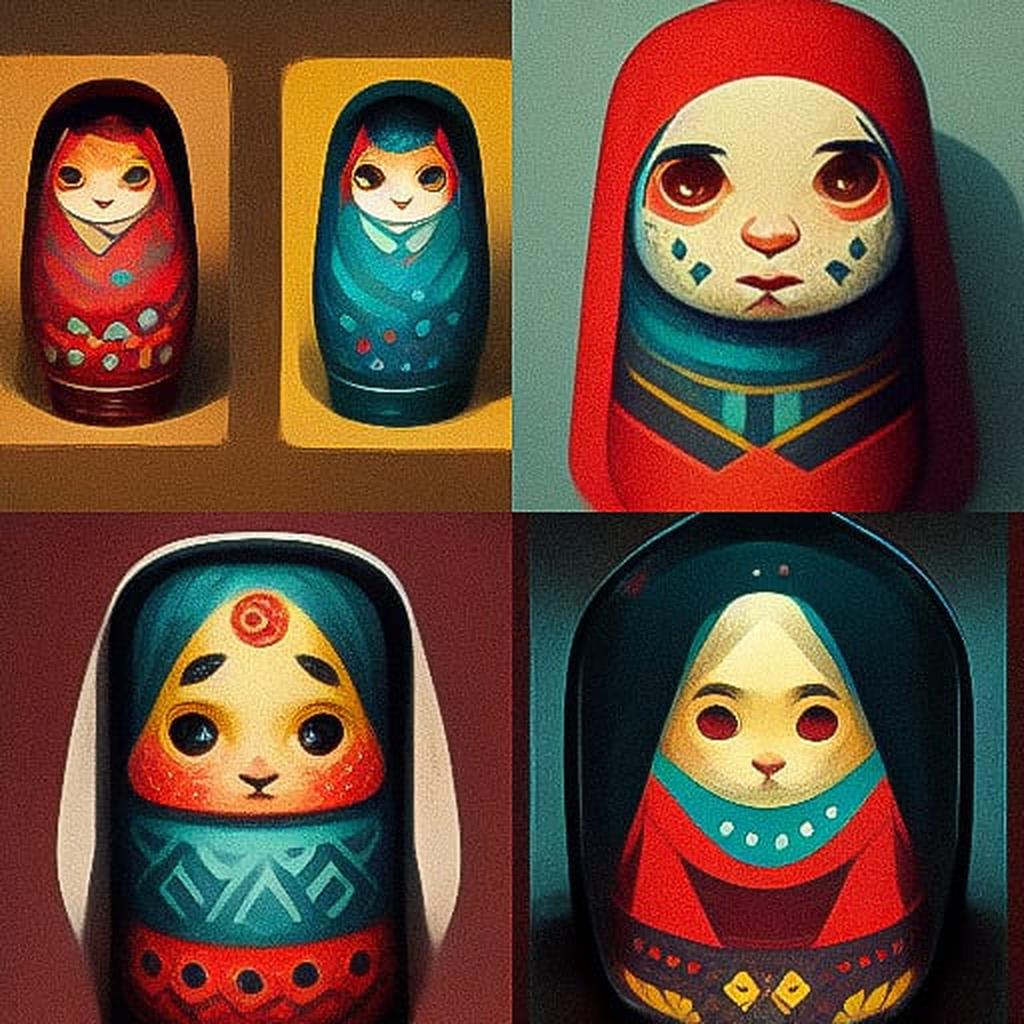 Matryoshka style, Midjourney V3, render 1 of 4