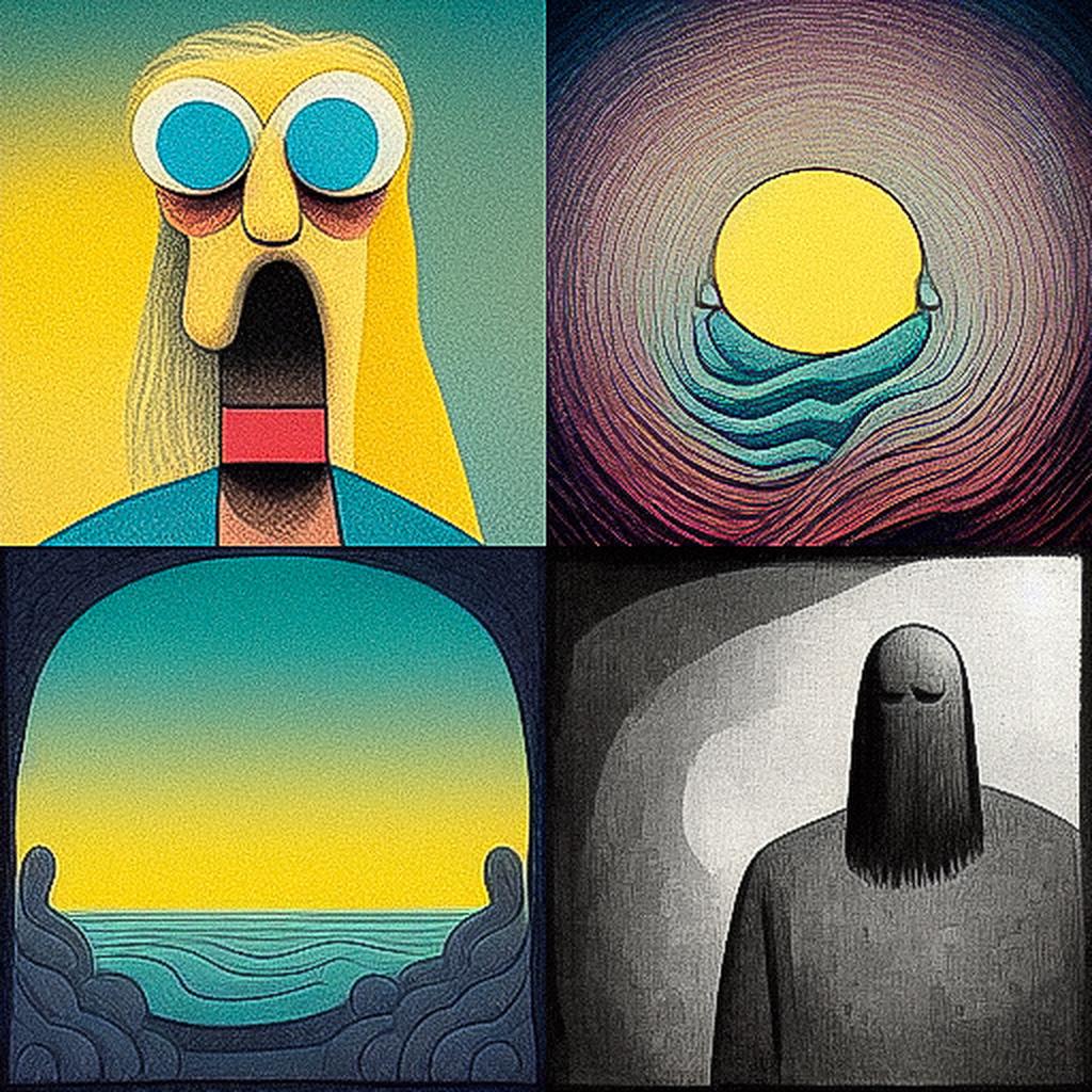Matt Groening style, Midjourney V3, render 1 of 4