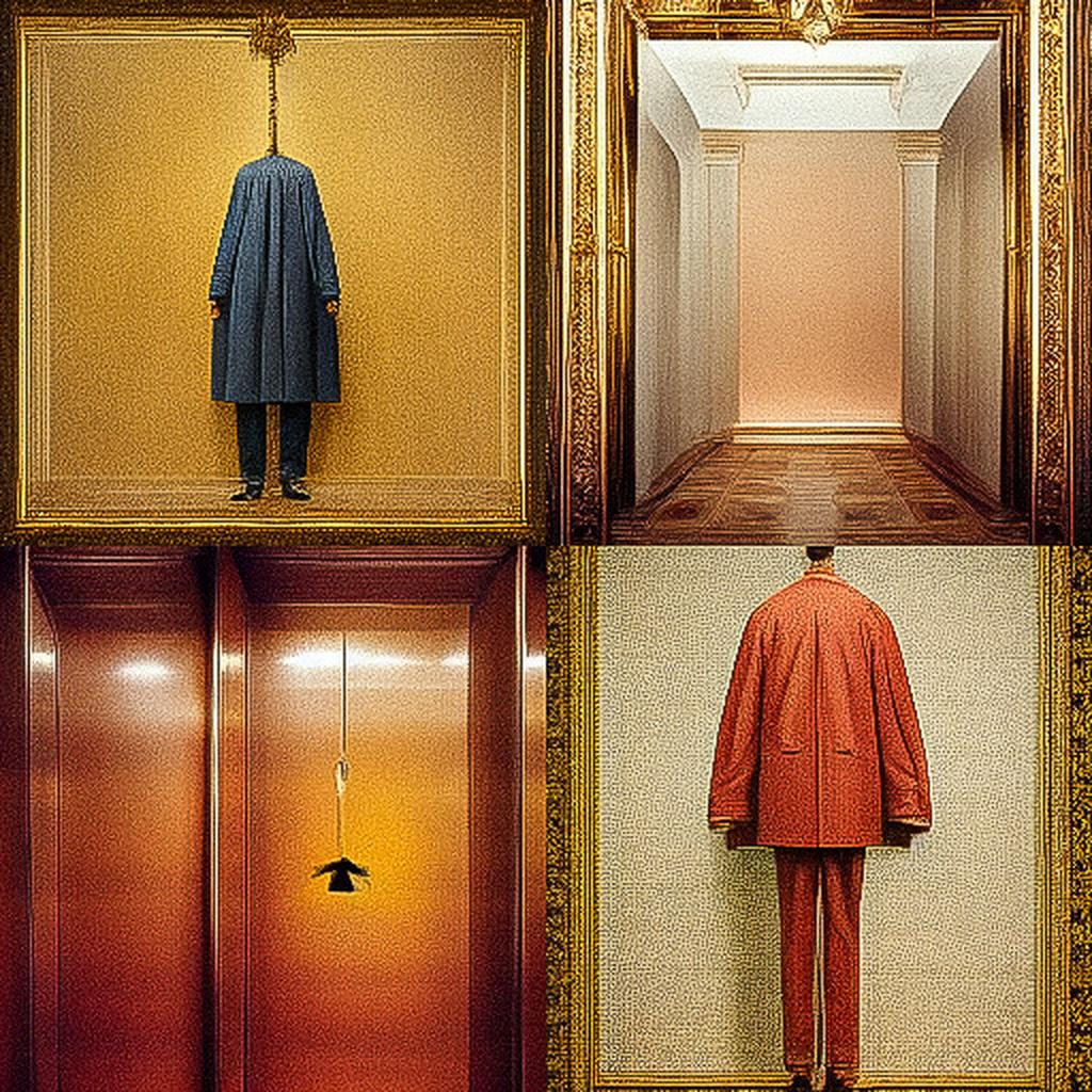 Maurizio Cattelan style, Midjourney V3, render 1 of 4