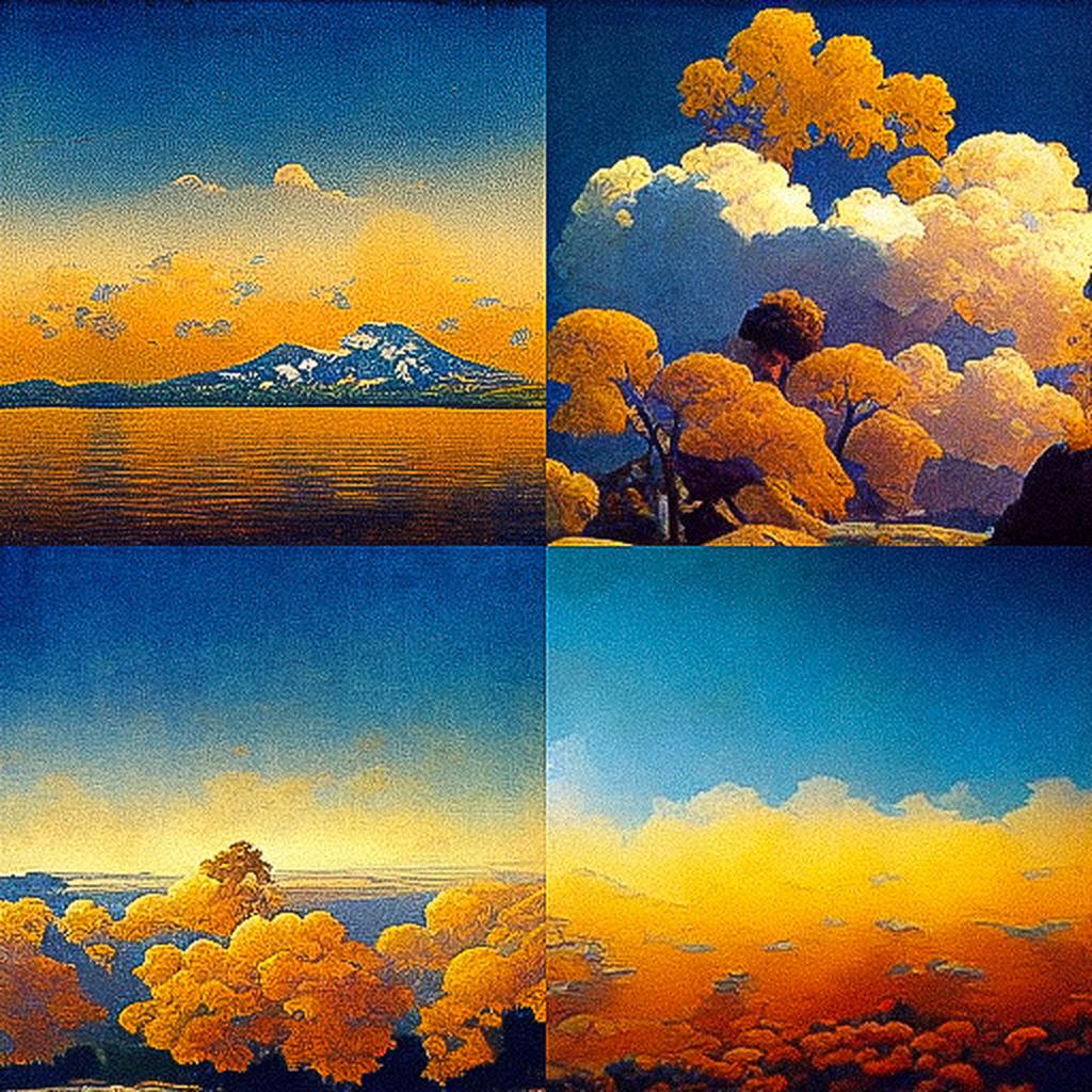 Maxfield Parrish style, Midjourney V3, render 1 of 4