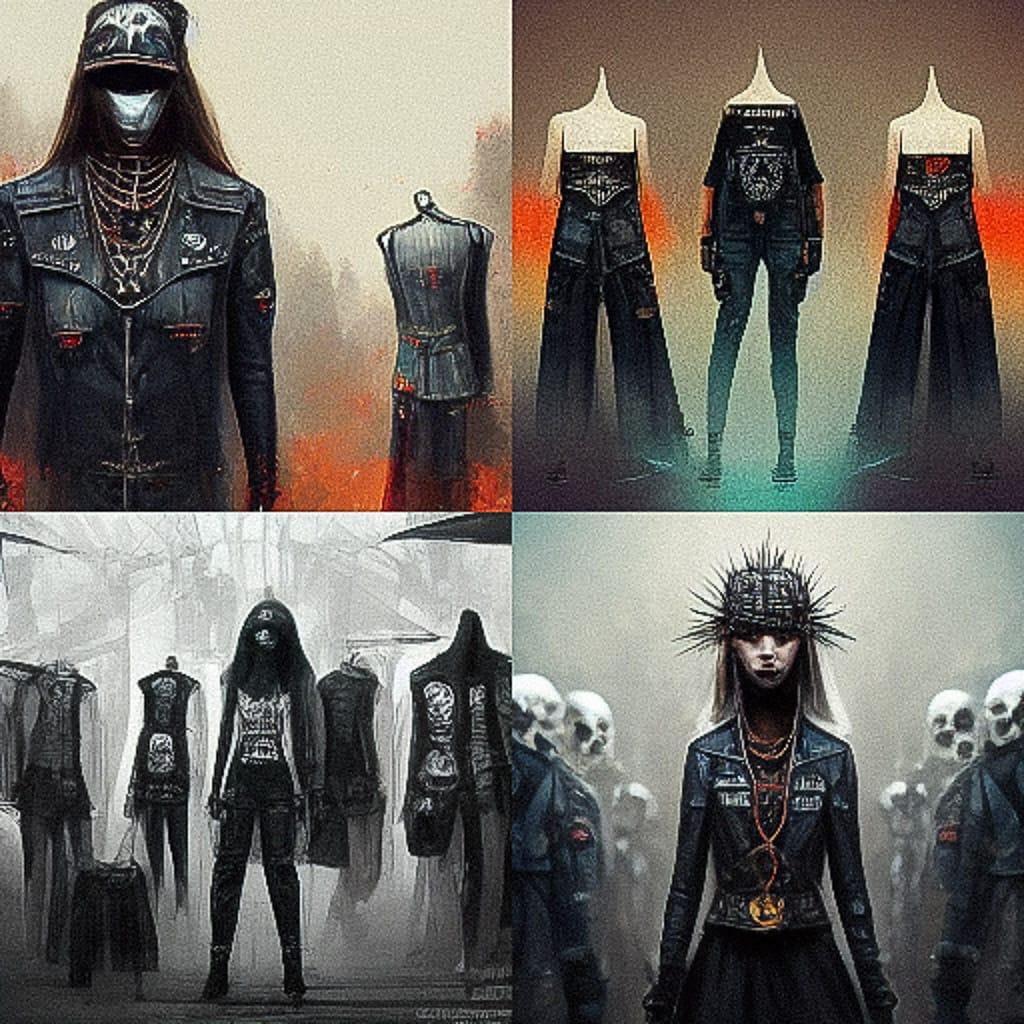 Metalhead fashion style, Midjourney V3, render 1 of 4