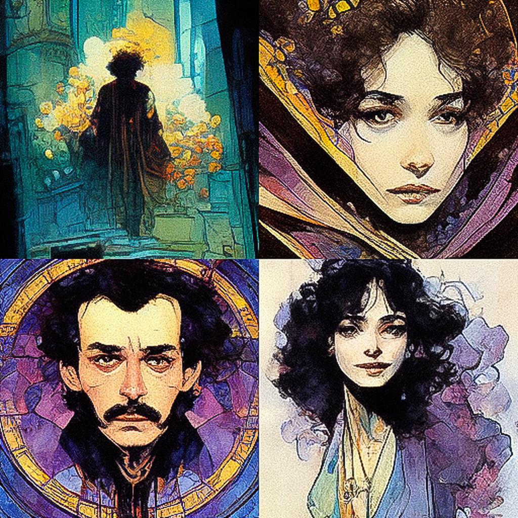Michael Kaluta style, Midjourney V3, render 1 of 4