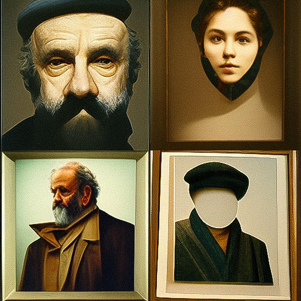 Michelangelo Pistoletto style, Midjourney V3, render 1 of 4