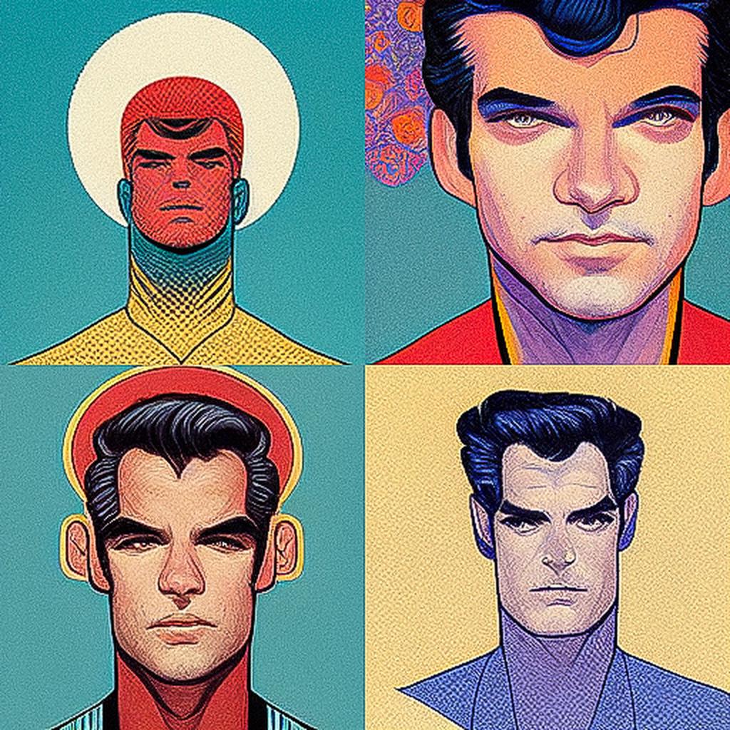Mike Allred style, Midjourney V3, render 1 of 4