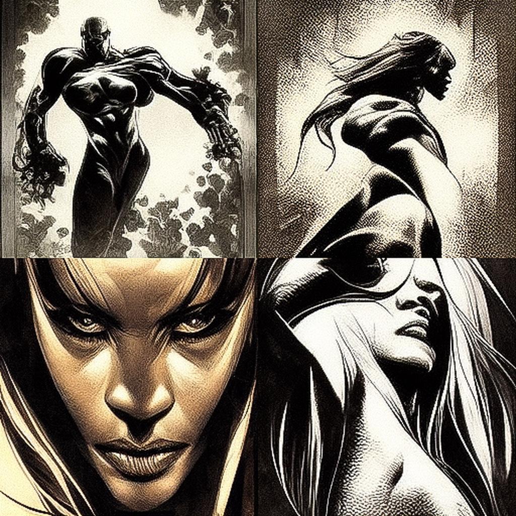 Mike Deodato style, Midjourney V3, render 1 of 4