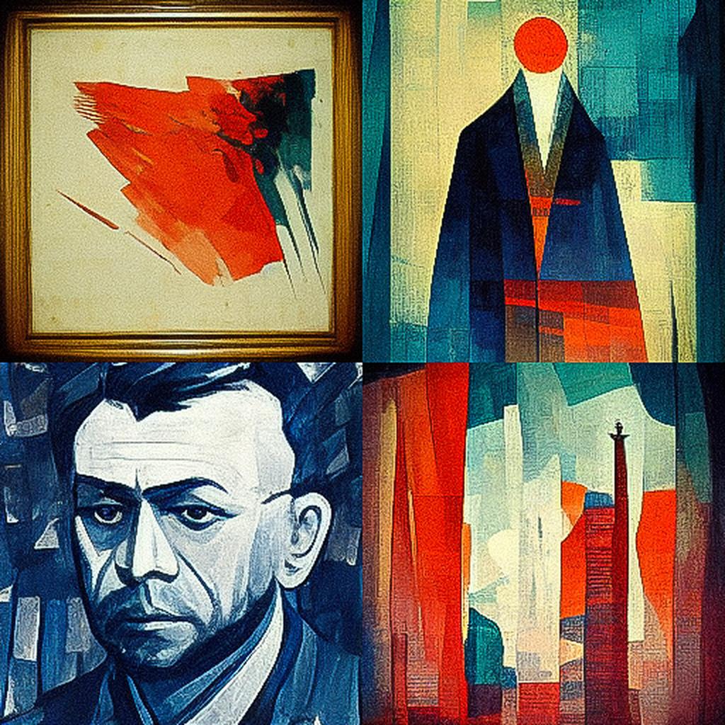 Mikhail Larionov style, Midjourney V3, render 1 of 4