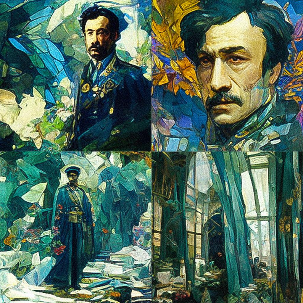 Mikhail Vrubel style, Midjourney V3, render 1 of 4