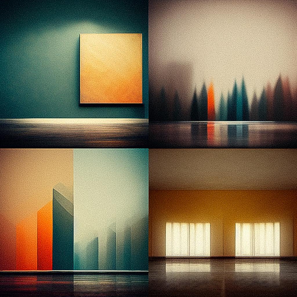 Minimalism style, Midjourney V3, render 1 of 4