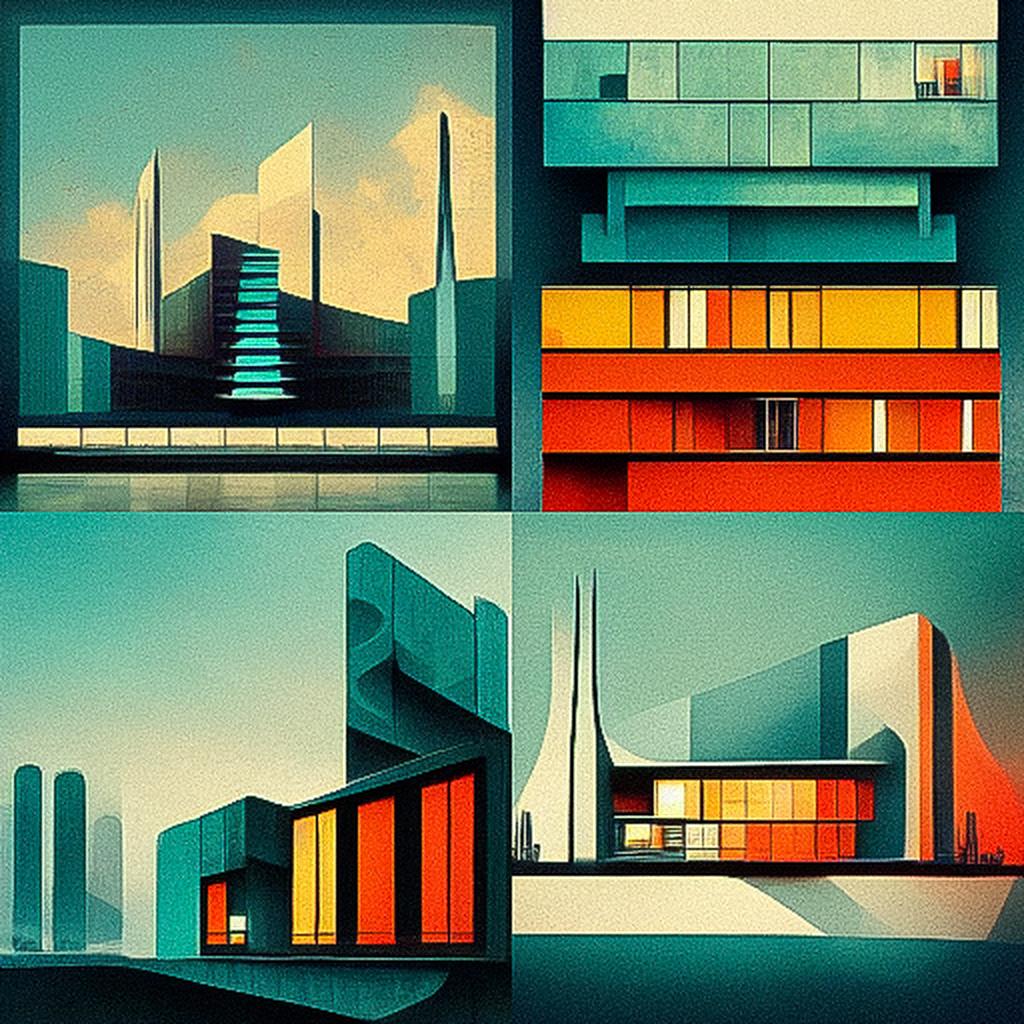 Modern architecture style, Midjourney V3, render 1 of 4