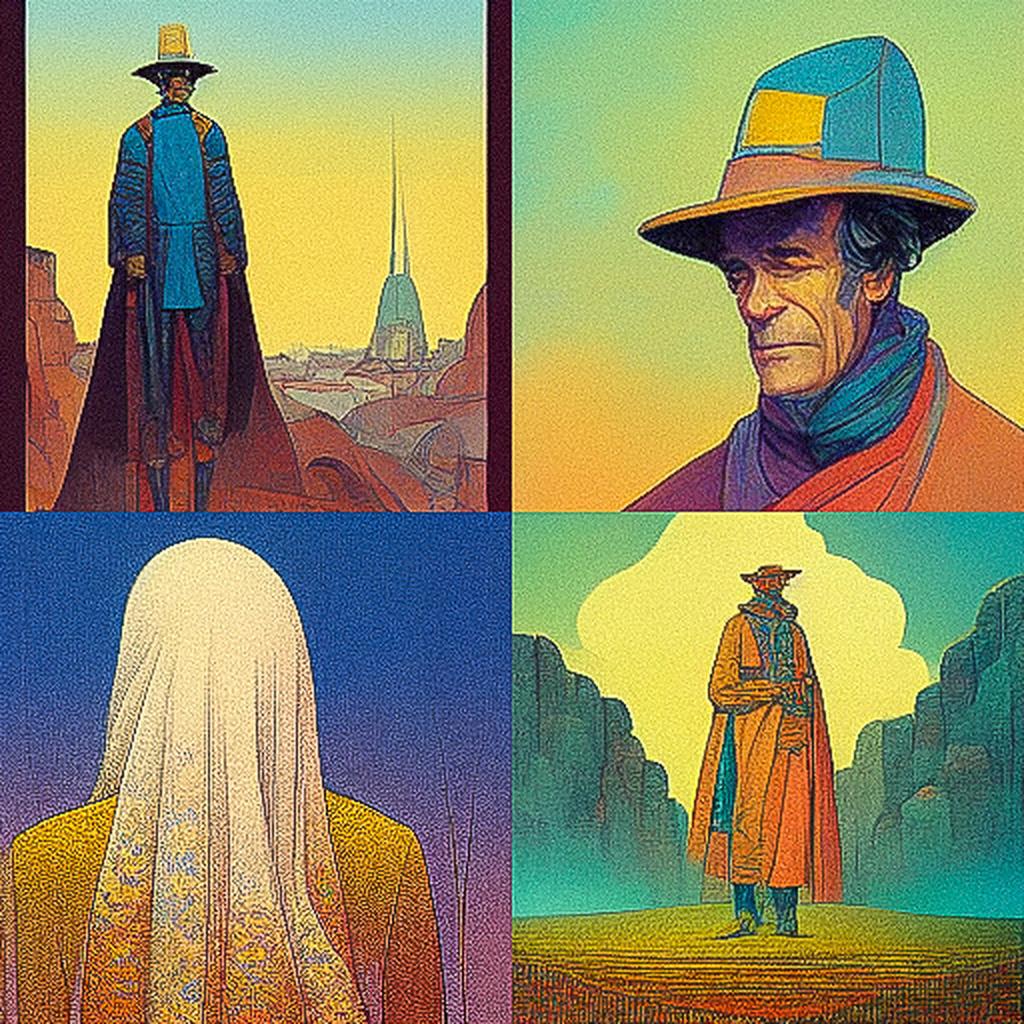Moebius style, Midjourney V3, render 1 of 4