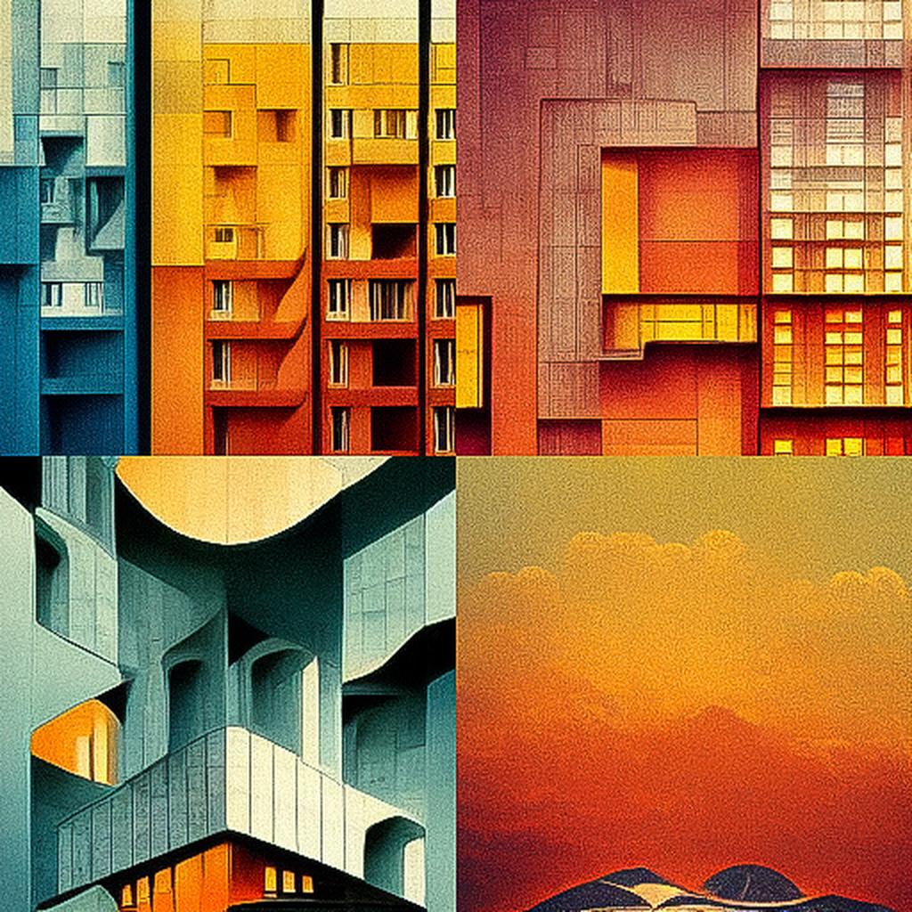 Moshe Safdie style, Midjourney V3, render 1 of 4