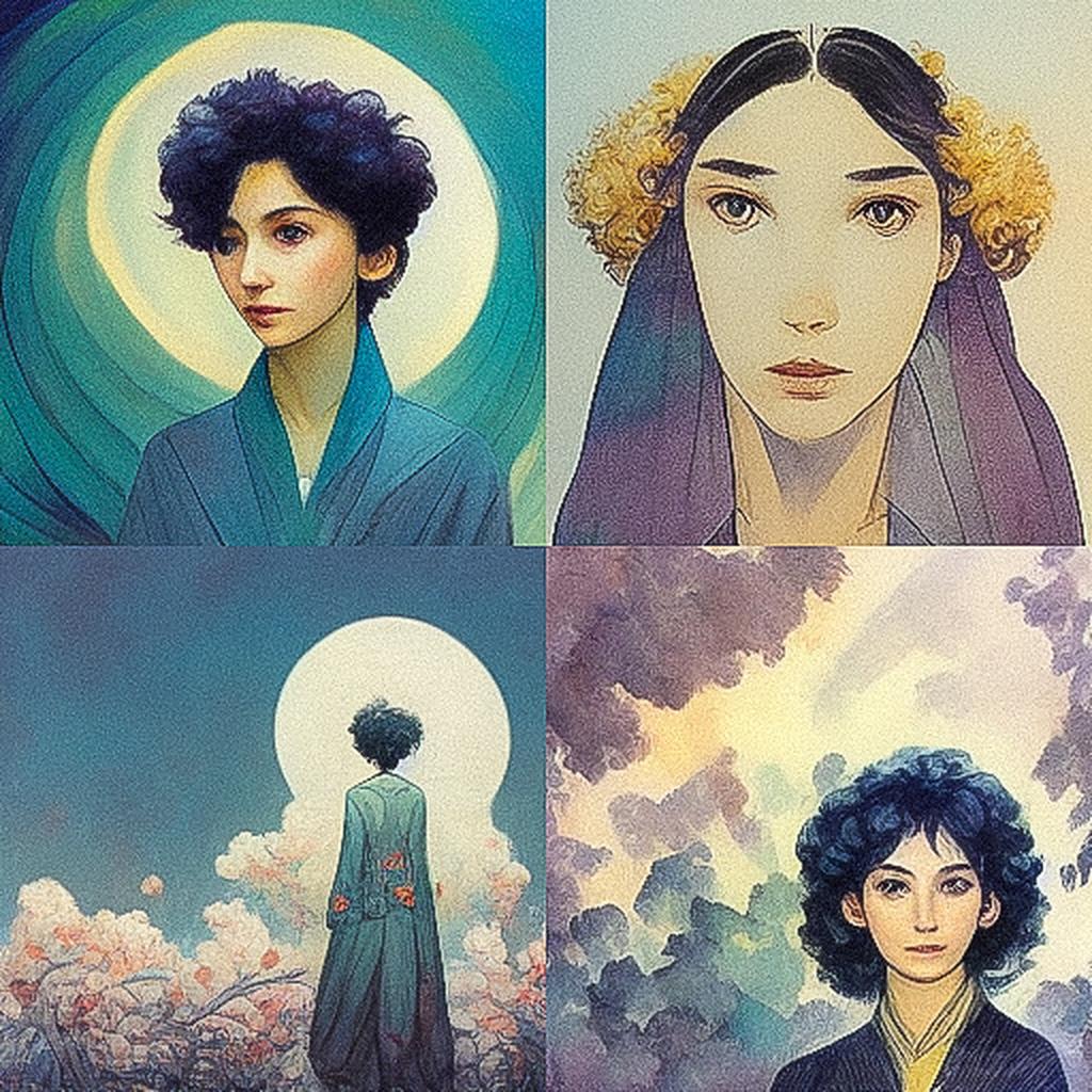 Moto Hagio style, Midjourney V3, render 1 of 4