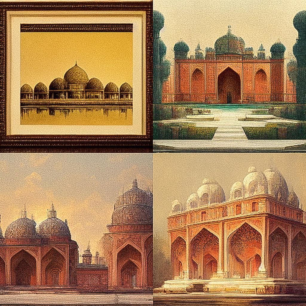 Mughal architecture style, Midjourney V3, render 1 of 4