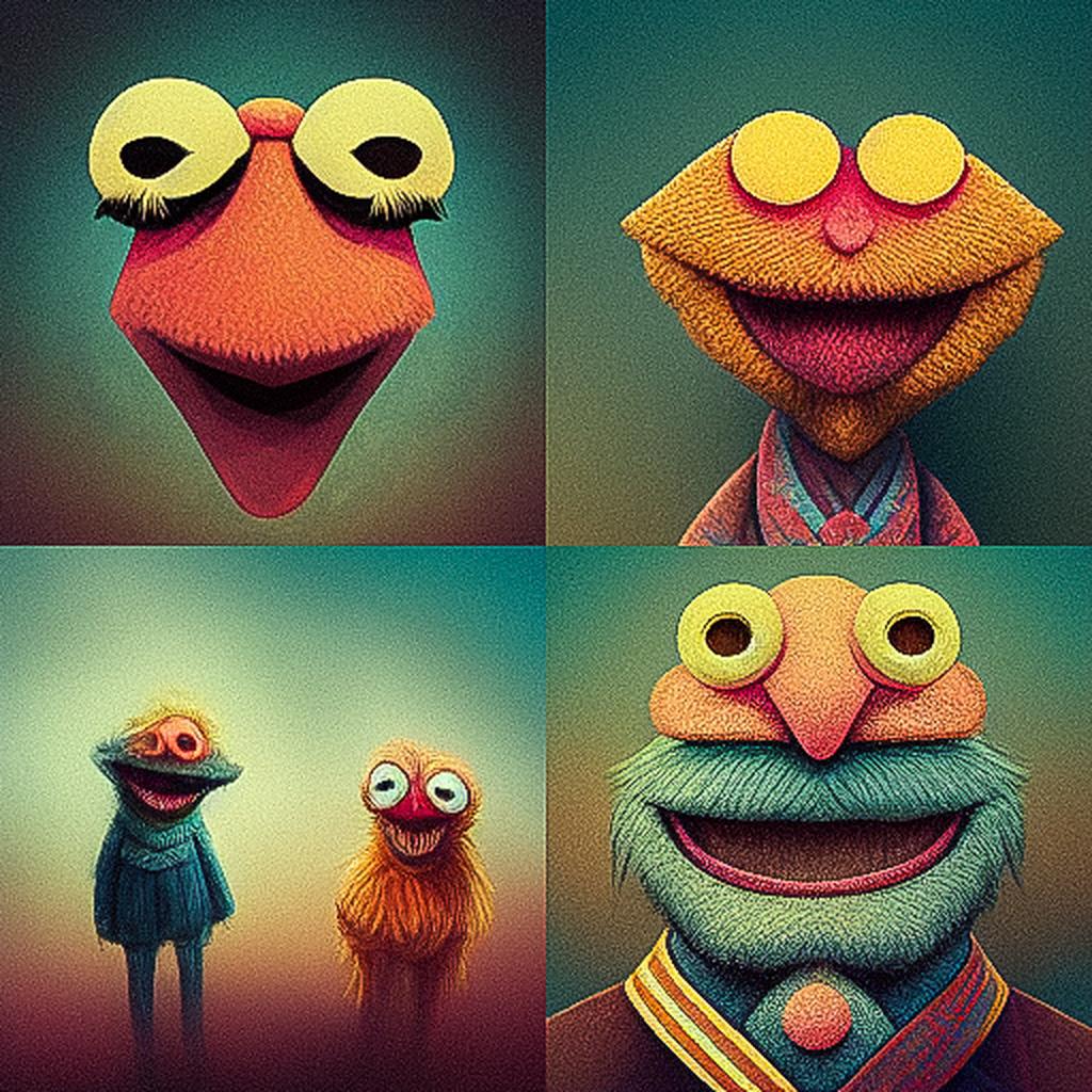 Muppet style style, Midjourney V3, render 1 of 4