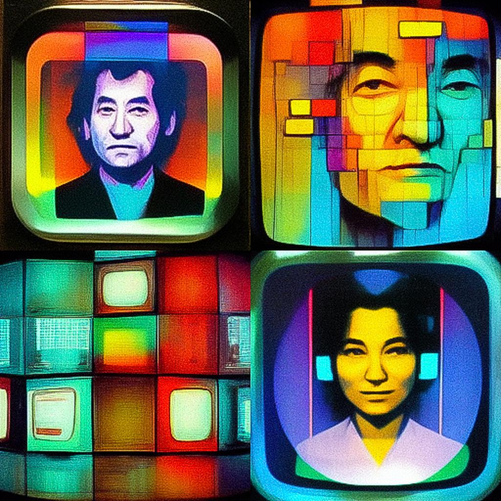 Nam June Paik style, Midjourney V3, render 1 of 4