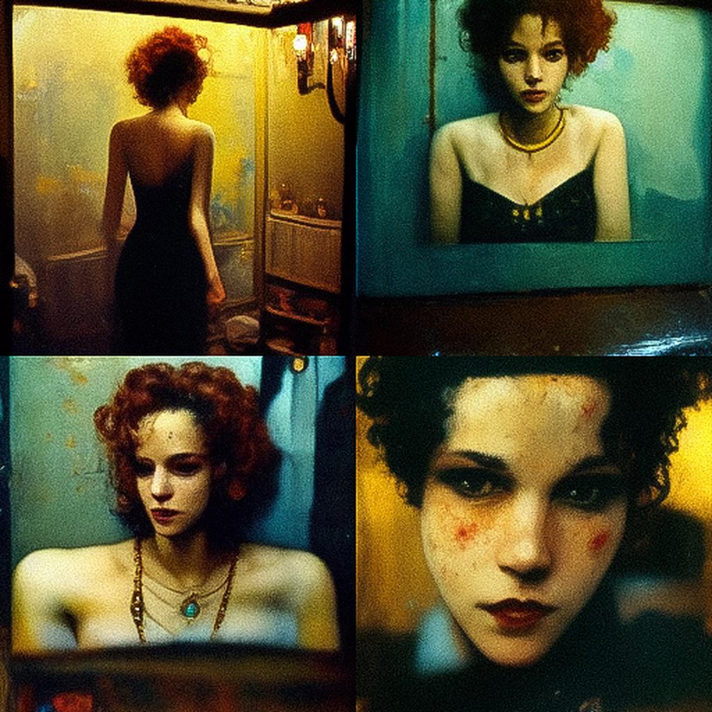 Nan Goldin style, Midjourney V3, render 1 of 4