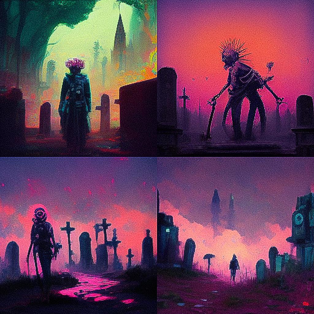 Necropunk style, Midjourney V3, render 1 of 4