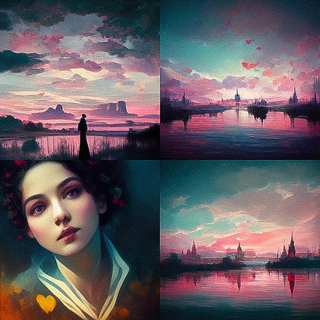 Neo-romanticism style, Midjourney V3, render 1 of 4