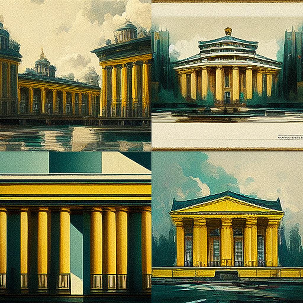 Neoclassical architecture style, Midjourney V3, render 1 of 4