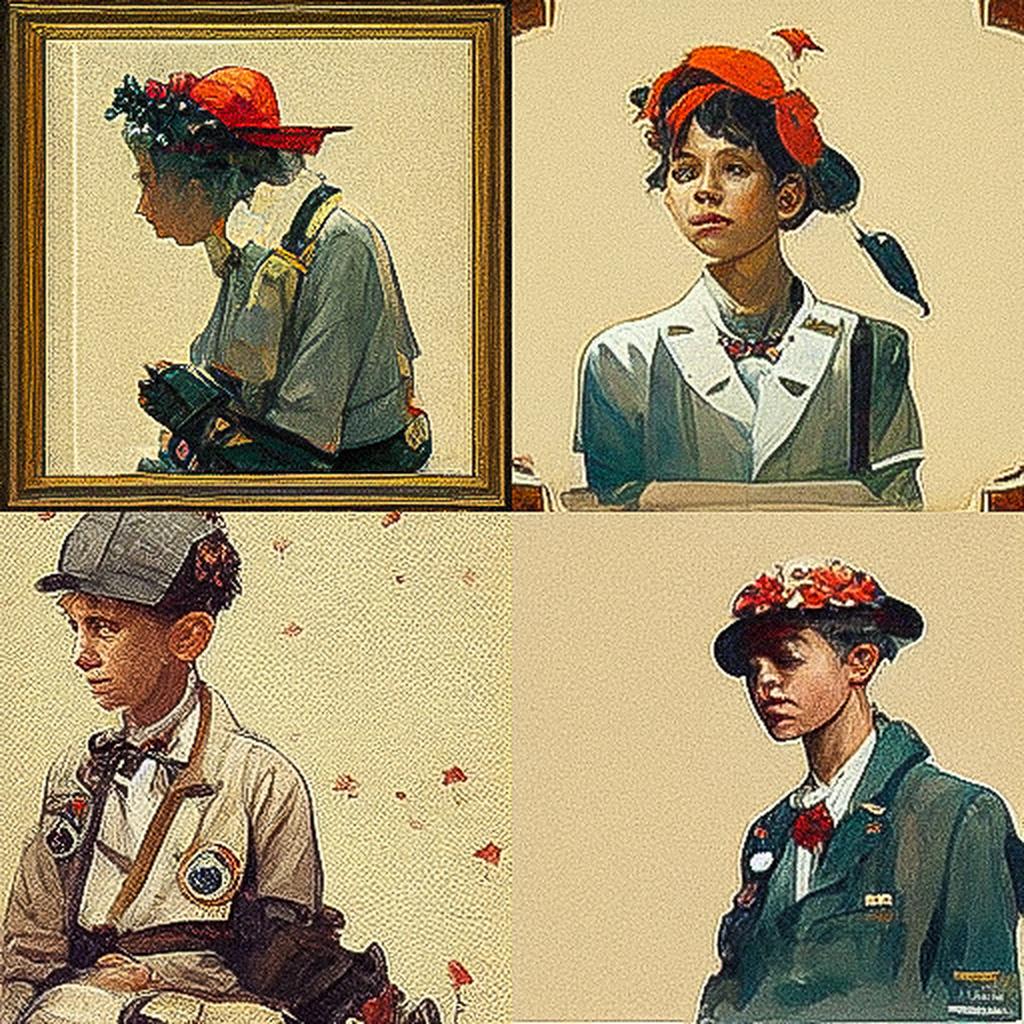 Norman Rockwell style, Midjourney V3, render 1 of 4