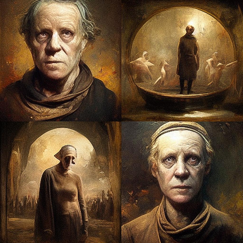 Odd Nerdrum style, Midjourney V3, render 1 of 4