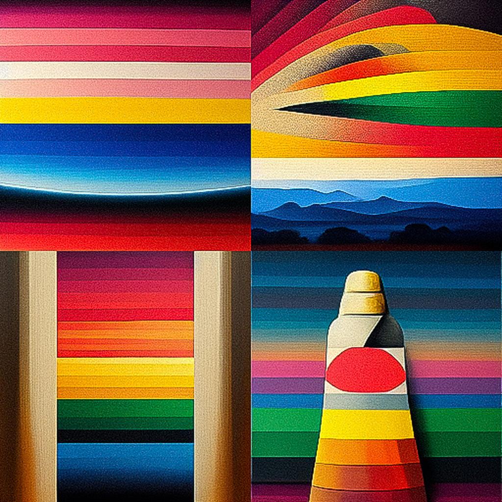 Okuda San Miguel style, Midjourney V3, render 1 of 4