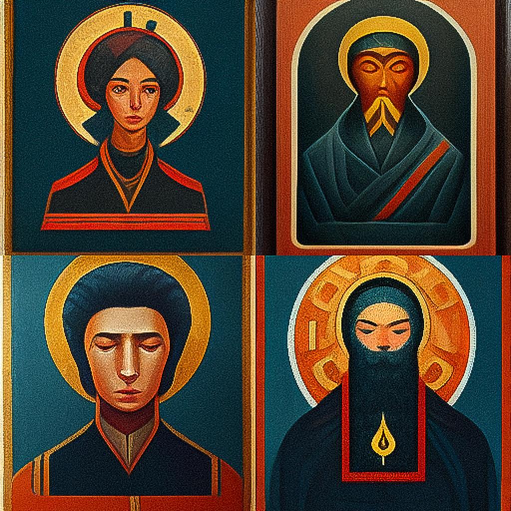 Orthodox icon style, Midjourney V3, render 1 of 4