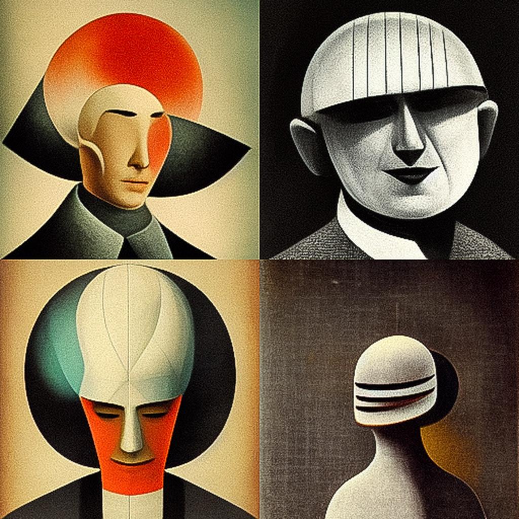 Oskar Schlemmer style, Midjourney V3, render 1 of 4