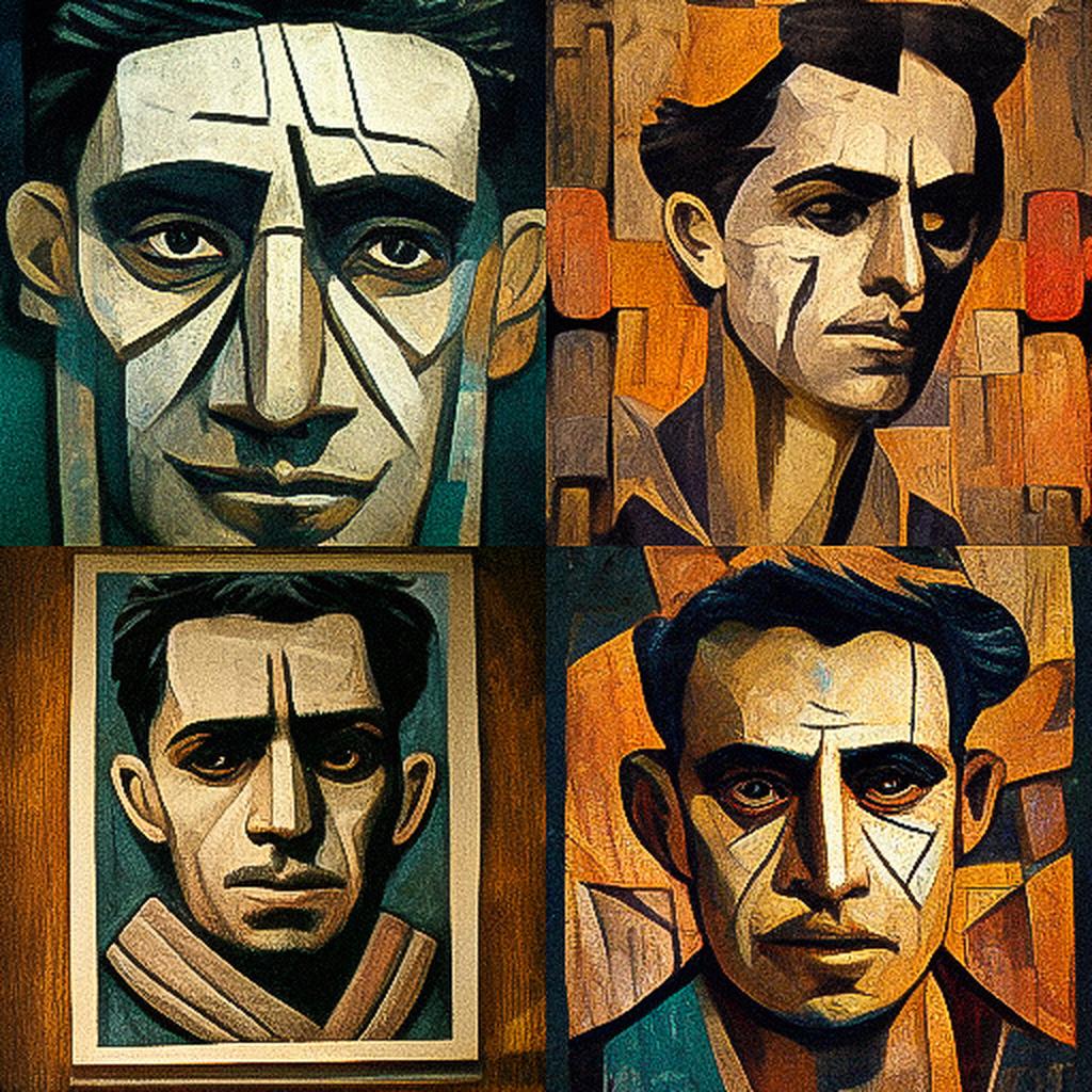 Oswaldo Guayasamin style, Midjourney V3, render 1 of 4