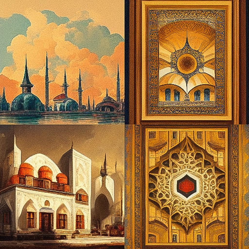 Ottoman architecture style, Midjourney V3, render 1 of 4
