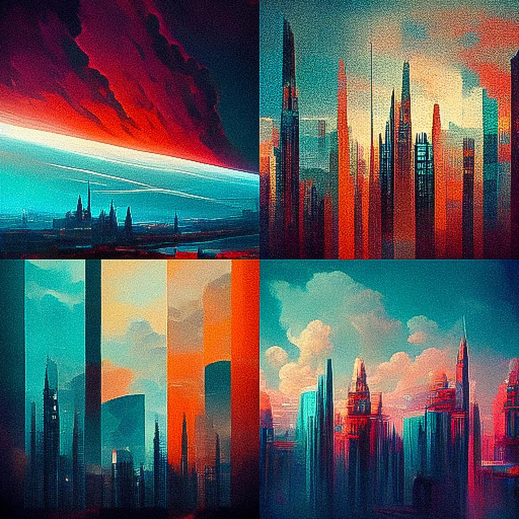 Panfuturism style, Midjourney V3, render 1 of 4