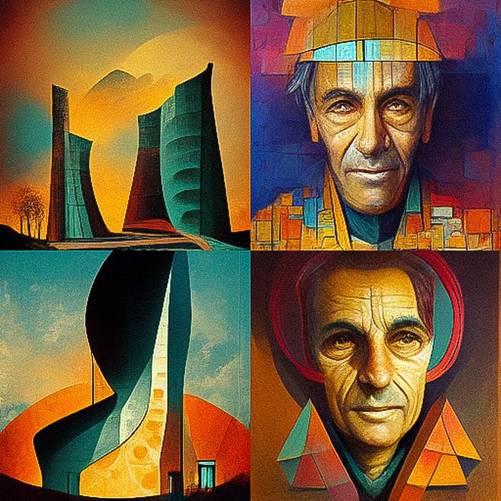 Paolo Soleri style, Midjourney V3, render 1 of 4