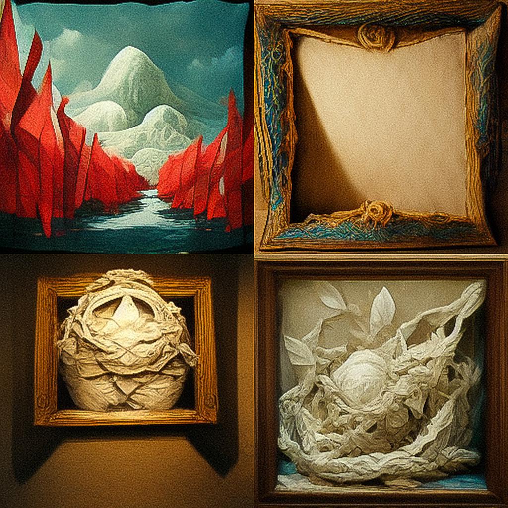 Papier-mache style, Midjourney V3, render 1 of 4