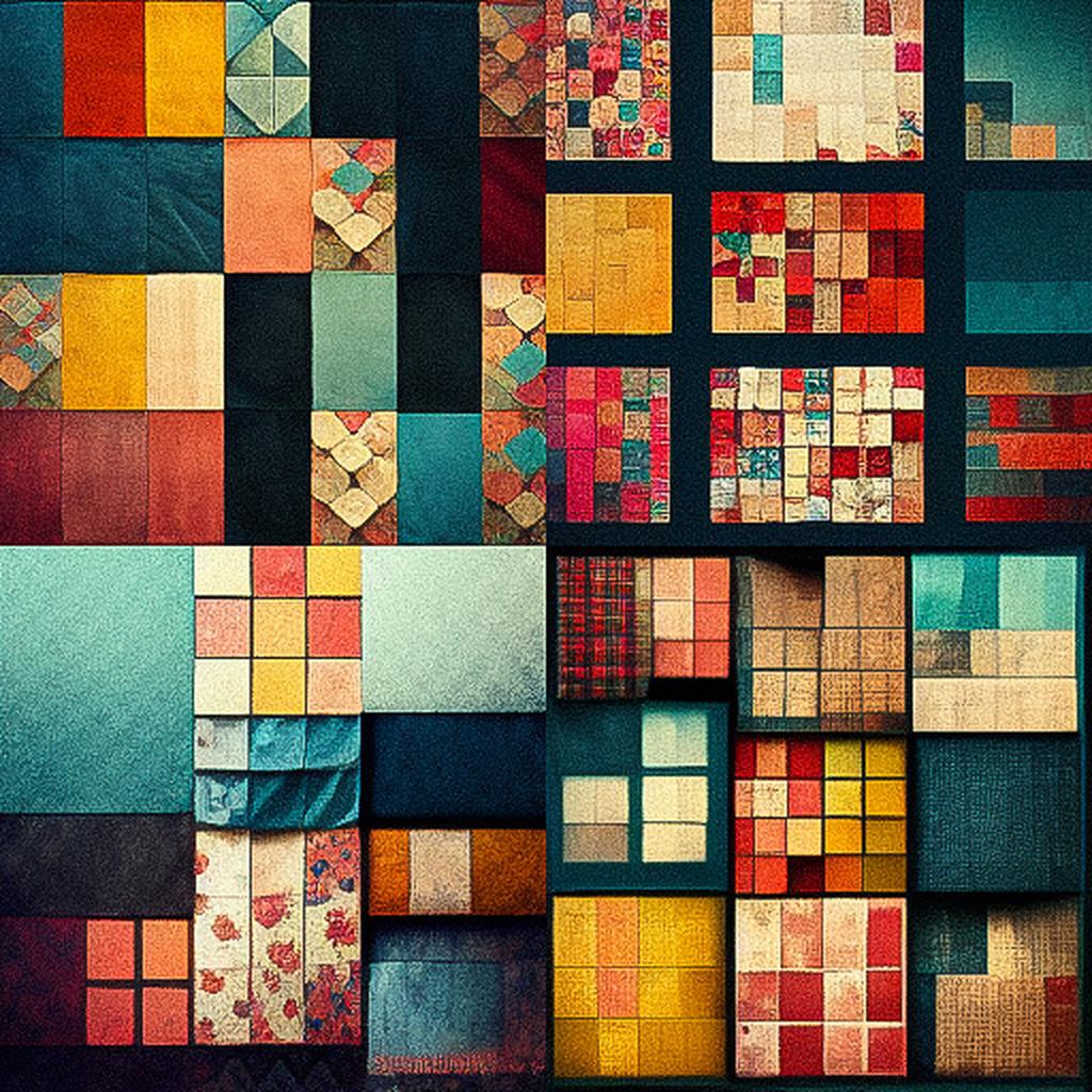 Patchwork style, Midjourney V3, render 1 of 4