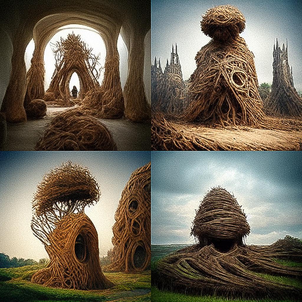 Patrick Dougherty style, Midjourney V3, render 1 of 4