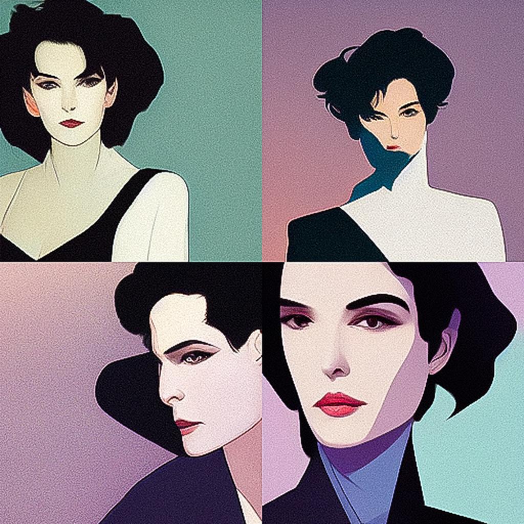 Patrick Nagel style, Midjourney V3, render 1 of 4