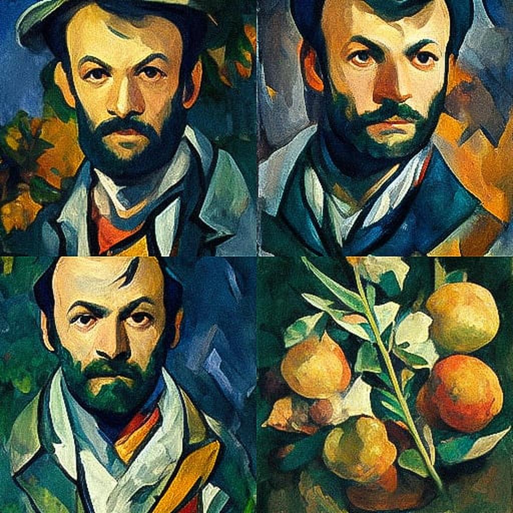 Paul Cezanne style, Midjourney V3, render 1 of 4