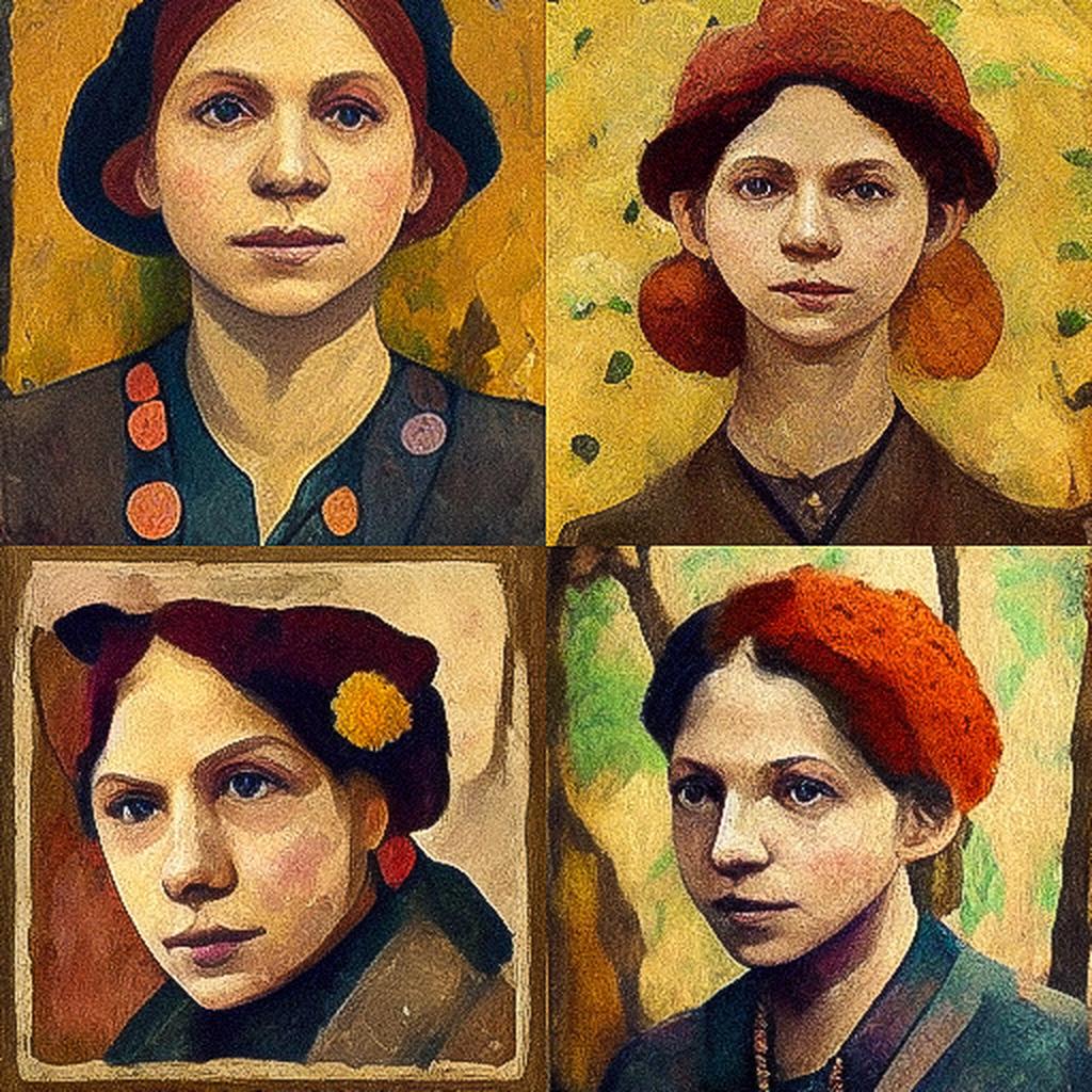 Paula Modersohn-Becker style, Midjourney V3, render 1 of 4