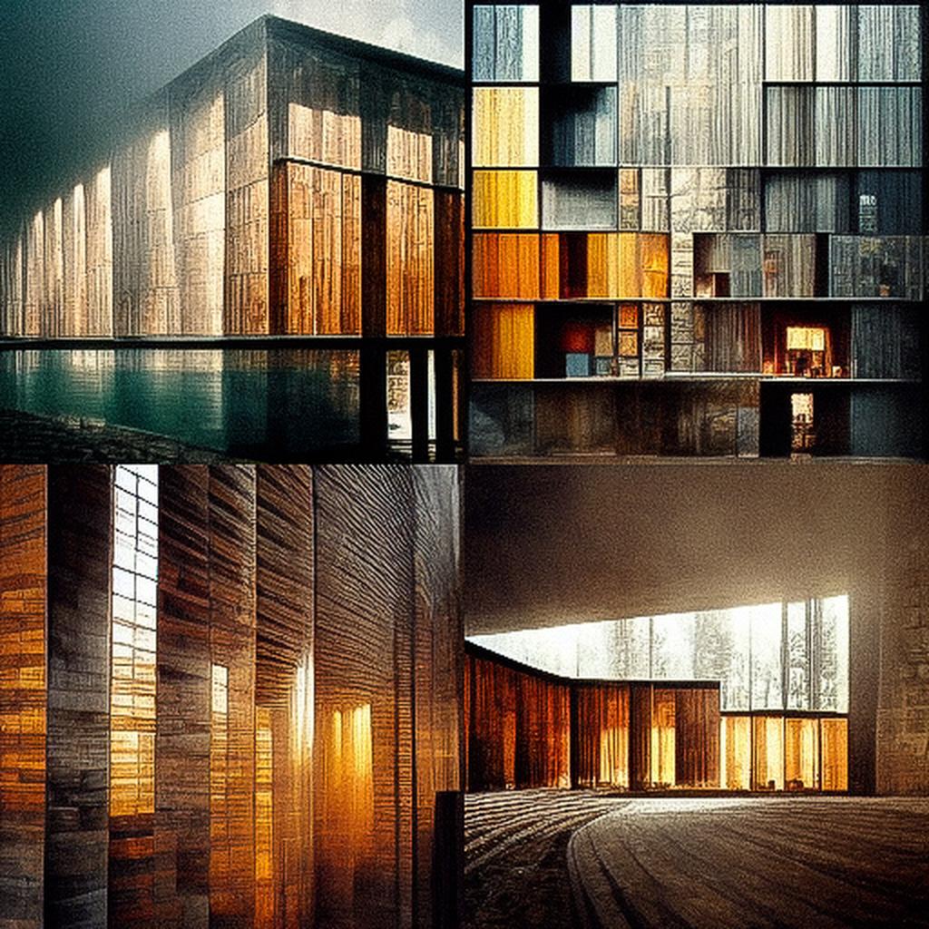 Peter Zumthor style, Midjourney V3, render 1 of 4