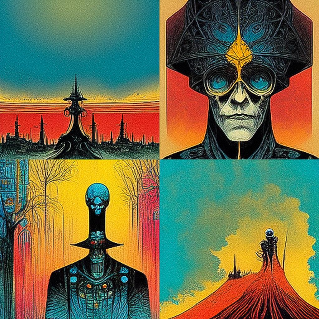 Philippe Druillet style, Midjourney V3, render 1 of 4