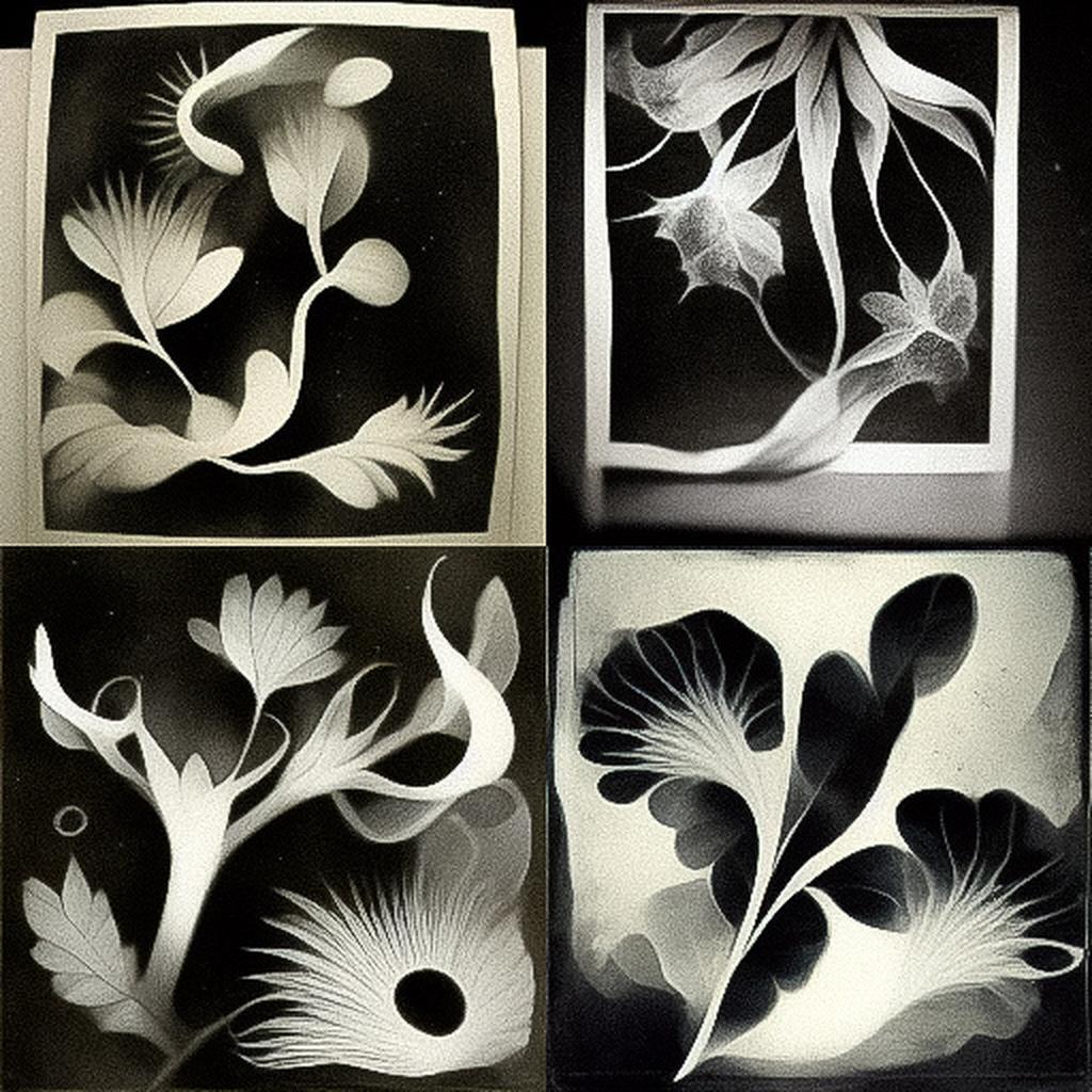 Photogram style, Midjourney V3, render 1 of 4