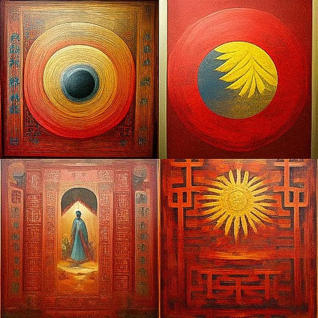 Pichwai painting style, Midjourney V3, render 1 of 4