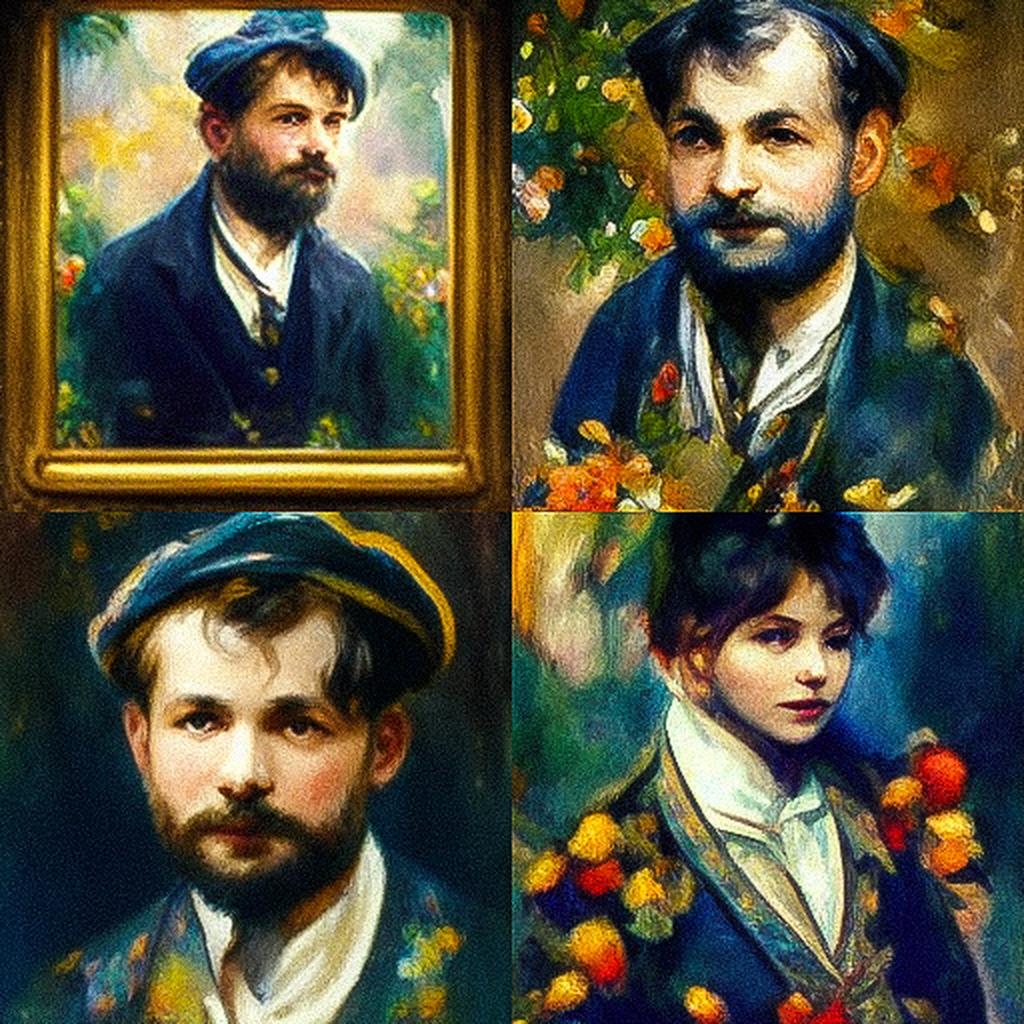 Pierre-Auguste Renoir style, Midjourney V3, render 1 of 4