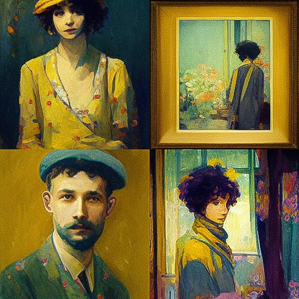 Pierre Bonnard style, Midjourney V3, render 1 of 4