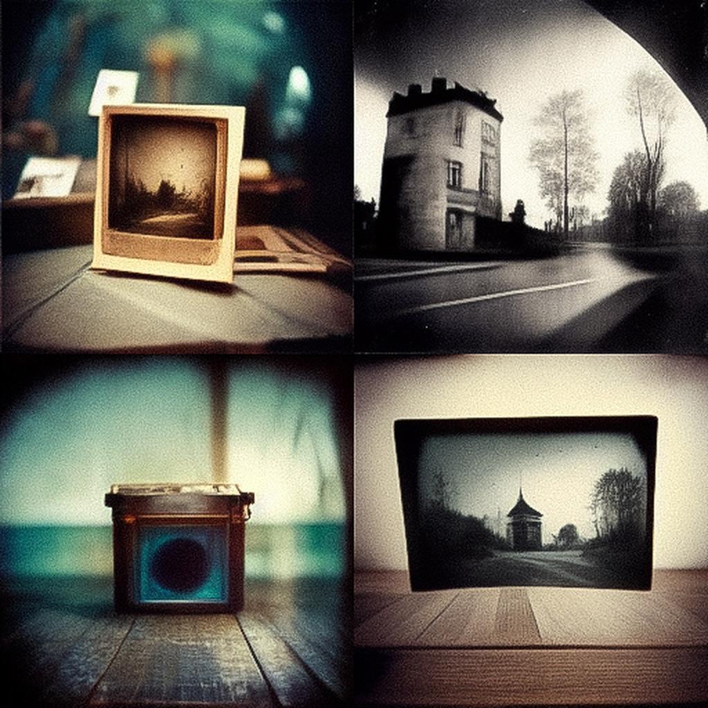 Pinhole photography style, Midjourney V3, render 1 of 4