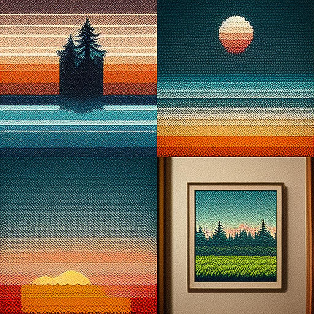 Pixel art style, Midjourney V3, render 1 of 4