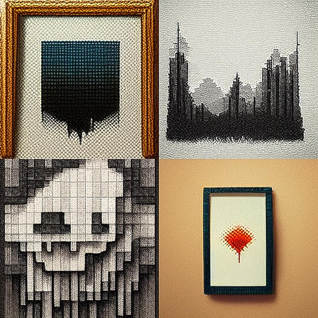 Pixel drawing style, Midjourney V3, render 1 of 4