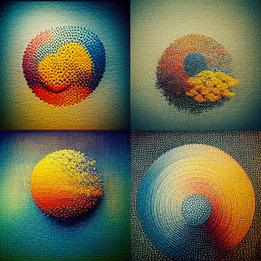 Pointillism style, Midjourney V3, render 1 of 4